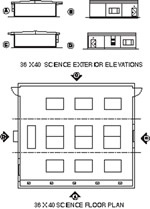 Library / Science Labs / Multimedia Modular Building Floor Plan